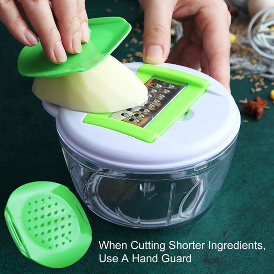 Manual Food Chopper Drawstring, Multifunctional Rotary Vegetable Slicer, Blender