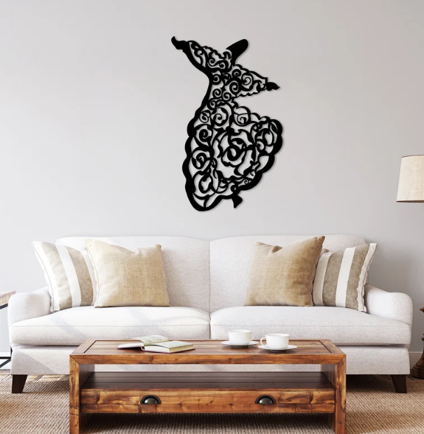 Whirling Dervish calligraphy Islamic Wall Art&Mevlana Rumi Home Decor, Sufism Gift,Islamic Art, Kufic Calligraphy Ramadan Decoration,Arabic Letter